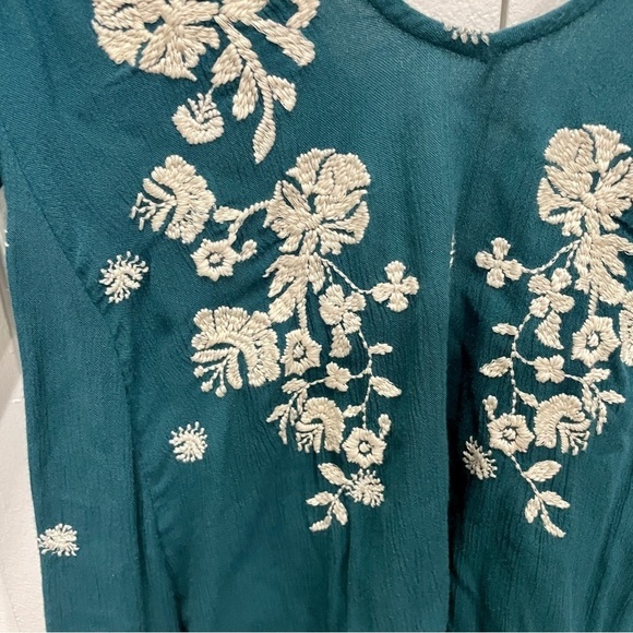 Free People Green Sweet Tennessee Embroidered Long Sleeve Dress - Picture 8 of 15